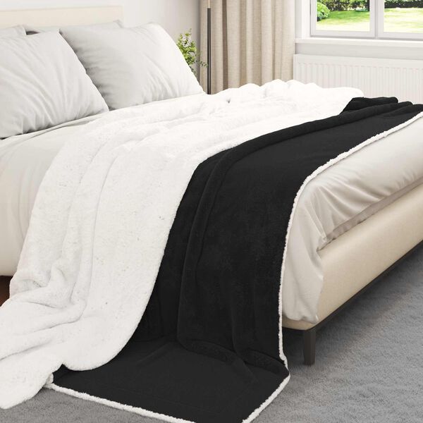 vidaXL Kastteppe Svart 220 x 240 cm Fleece