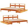 vidaXL Seng med bokhylle uten madrass voksbrun 180x200 cm heltre furu