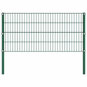 vidaXL Gjerdepanel med stolper jern 176,5x80 cm gr&oslash;nn