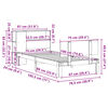 vidaXL Seng med bokhylle uten madrass 75x190 cm heltre furu