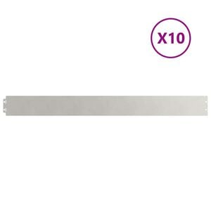 vidaXL Gjerdekant 10 stk. 10 x 103 cm Rustfritt st&aring;l S&oslash;lv