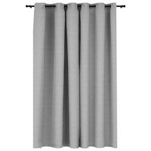 vidaXL Lystette gardiner med maljer og lin-design gr&aring; 290x245 cm