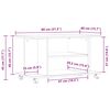vidaXL TV-benk med hjul gammelt tre 80x40x45 cm konstruert tre