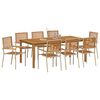 vidaXL Hage Spisegruppe 9 pcs Beige Solid akasietre