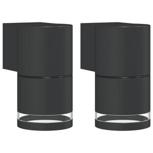 vidaXL Veggmontert utelamper 2 stk svart st&oslash;pt aluminium