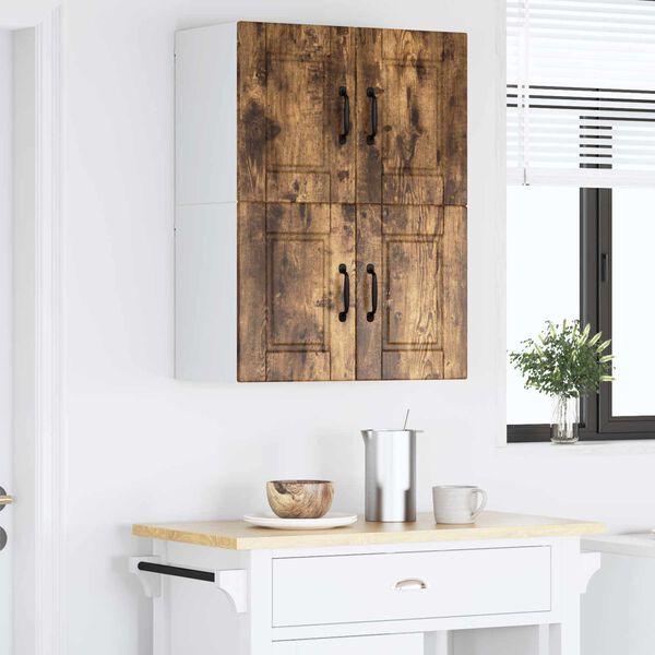 vidaXL Kj&oslash;kkenskap 2 pcs R&oslash;kt eik 60 x 31 x 40 cm Konstruert tre