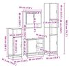 vidaXL Baderomsskapsett 4 deler r&oslash;kt eik konstruert tre