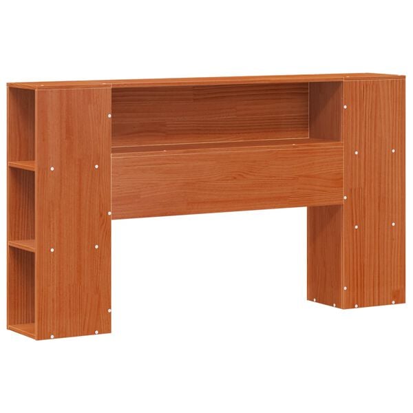 vidaXL Sengramme med oppbevaringshodegavl Vokset Brun 140 x 190 cm