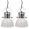 vidaXL Taklampe metall 2 stk h&oslash;ydejusterbar moderne hvit