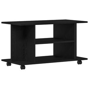 vidaXL TV-skap med hjul svart eik 80x40x45 cm konstruert tre