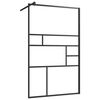 vidaXL Dusjvegg med klart ESG-glass klart 100x195 cm svart