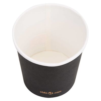 vidaXL Kaffepapirkopper 120 ml 1000 stk svart