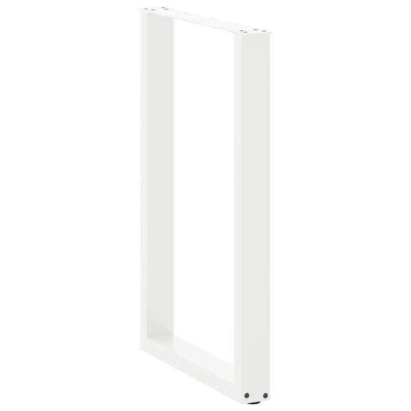 vidaXL Barbordben U-formet 2 stk hvit 60x(90-91) cm st&aring;l