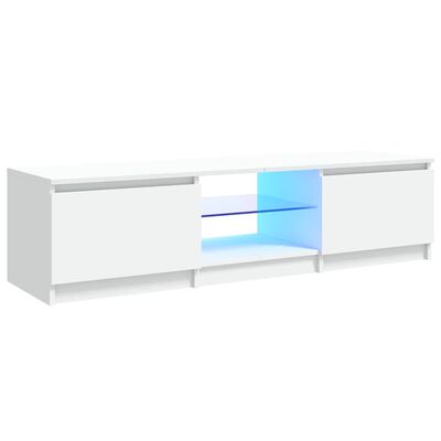 vidaXL TV-benk med LED-lys hvit 140x40x35,5 cm