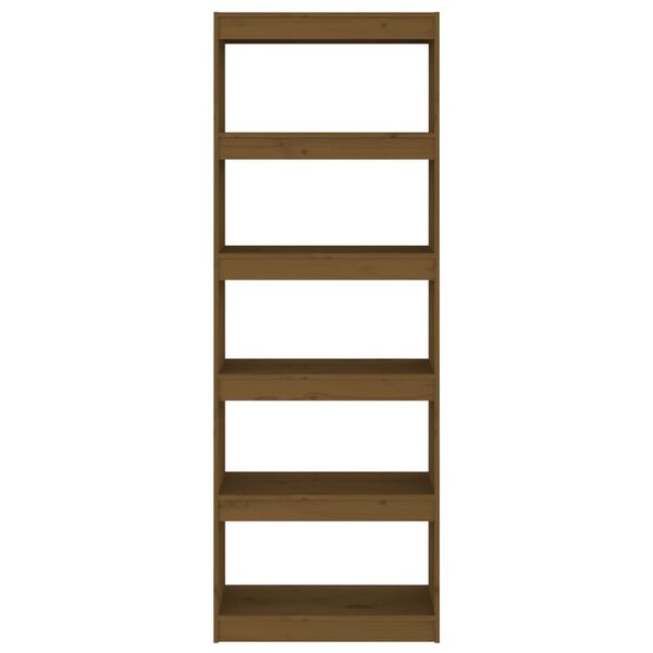 vidaXL Bokhylle/romdeler honningbrun 60x30x167,5 cm heltre furu