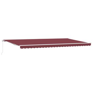 vidaXL Manuell uttrekkbar markise burgunder 500x300 cm