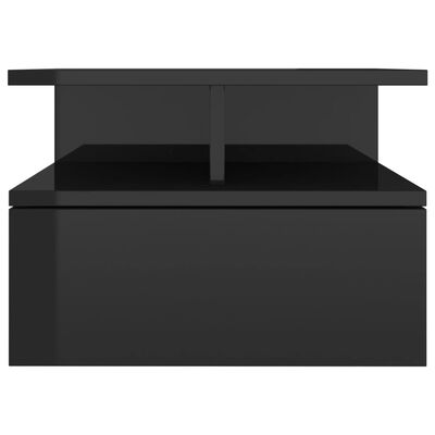 vidaXL Flytende nattbord 2 stk høyglans svart 40x31x27 cm sponplate