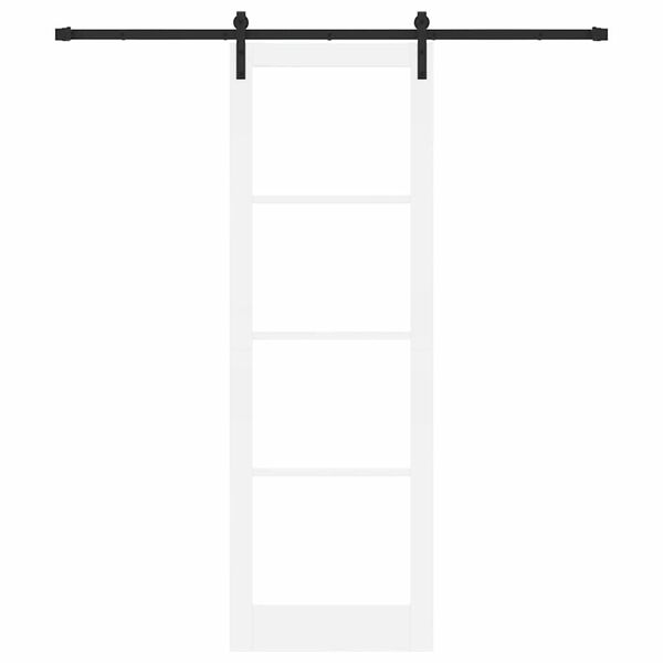 vidaXL Skyved&oslash;r ORKDAL Hvit 78 x 232 cm Massivt furutre og glass