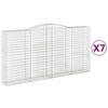 vidaXL Gabionkurver buede 7 stk 400x50x200/220 cm galvanisert jern