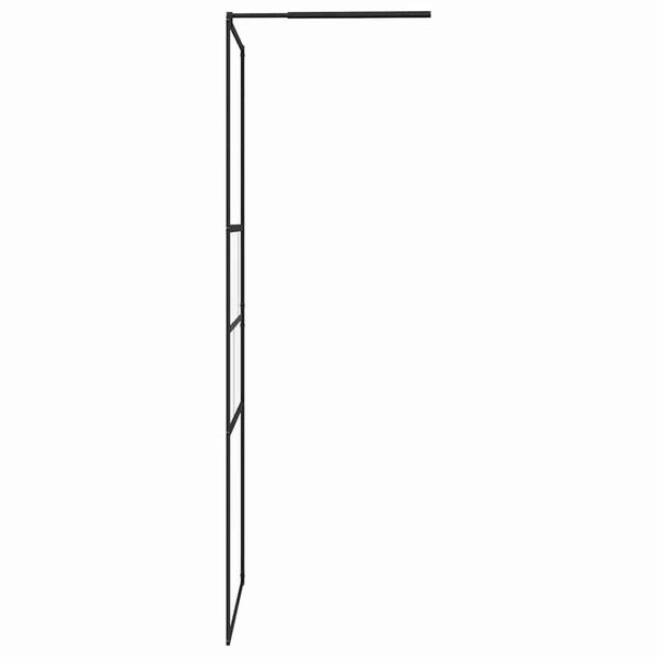 vidaXL Walk-in Dusjvegg Svart 80 x 195 x 0.5 cm Glass og Aluminium