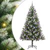 vidaXL Kunstig Hengslet Juletre med Flocket Sn&oslash; 300 LED-lys Varmhvit