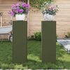 vidaXL Planteholder 2 pcs Olivengr&oslash;nn 24 x 24 x 75 cm St&aring;l