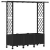 vidaXL Hevet Bed med Trellis og Tak Svart 162,5 x 40 x 142 cm PP