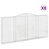 vidaXL Gabionkurver buede 8 stk 400x30x180/200 cm galvanisert jern