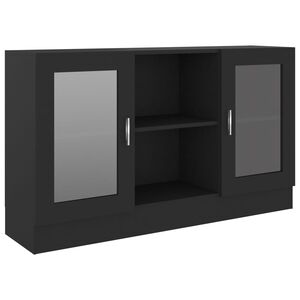 vidaXL Vitrine svart 120x30,5x70 cm konstruert tre