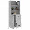 vidaXL Highboard betonggr&aring; 69,5x34x180 cm konstruert tre