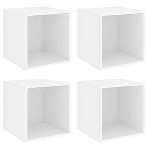 vidaXL Veggskap i 4 stk 37x37x37 cm konstruert tre hvit