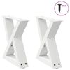 vidaXL Salongbordben 2 stk hvite 30x(30-31,3) cm st&aring;l