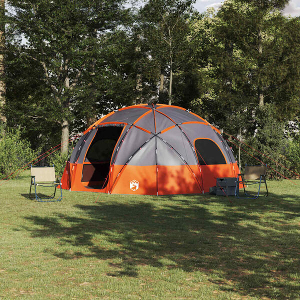 vidaXL Camping Telt Grå og oransje 475 x 475 x 235 cm Polyester