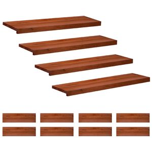 vidaXL Trappetrinn 12 stk. 90 x 25 x 2 cm Brun Massiv b&oslash;ketre