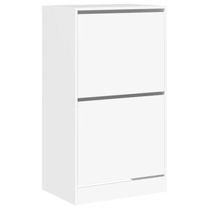 vidaXL Skoskap med 2 vippeskuffer hvit 60x42x108 cm