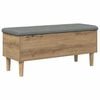 vidaXL Oppbevaringsbenk med pute Artisan eik 102 x 42 x 46 cm