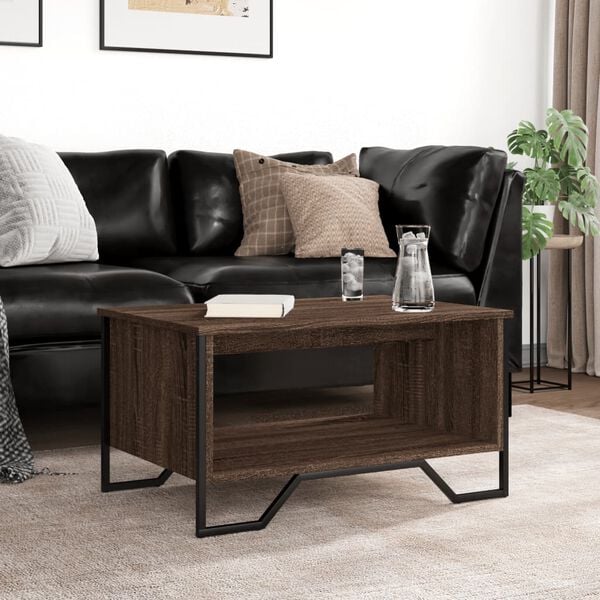 vidaXL Salongbord brun eik 75x51x40 cm konstruert tre