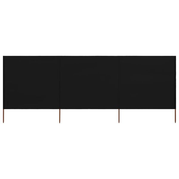 vidaXL Vindskjermer 3 paneler stoff 400x120 cm svart