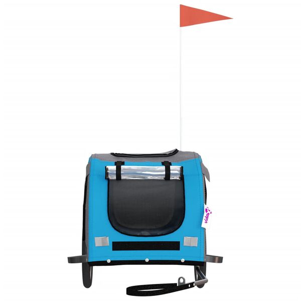 vidaXL Kjæledyrsykkelhenger blå og grå oxfordstoff og jern