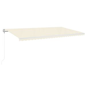 vidaXL Automatisk markise med vindsensor og LED 600x300 cm kremhvit