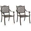 vidaXL Hage Stol 2 stk. Bronse Aluminium