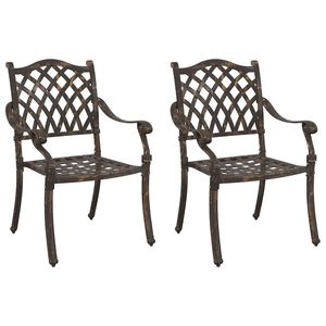 vidaXL Hage Stol 2 stk. Bronse Aluminium