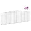 vidaXL Gabionkurver buede 25 stk 400x30x120/140 cm galvanisert jern
