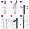 vidaXL Gjerde med stolpe gr&oslash;nn 1,4 x 10 m St&aring;l og PVC