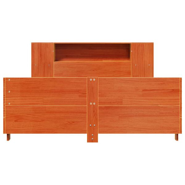 vidaXL Sengeramme uten madrass voksbrun 140x190 cm heltre furu