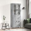 vidaXL Highboard betonggr&aring; 69,5x34x180 cm konstruert tre