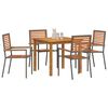 vidaXL Hage Spisegruppe 5 pcs Grå Poly rattan