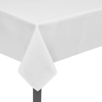5 Hvite bordduker 130 x 130 cm