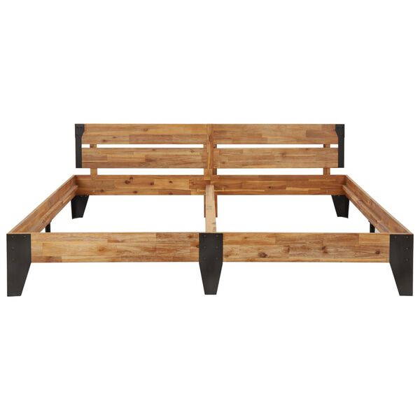 vidaXL Sengeramme med b&oslash;rstet finish heltre akasie 200x200 cm