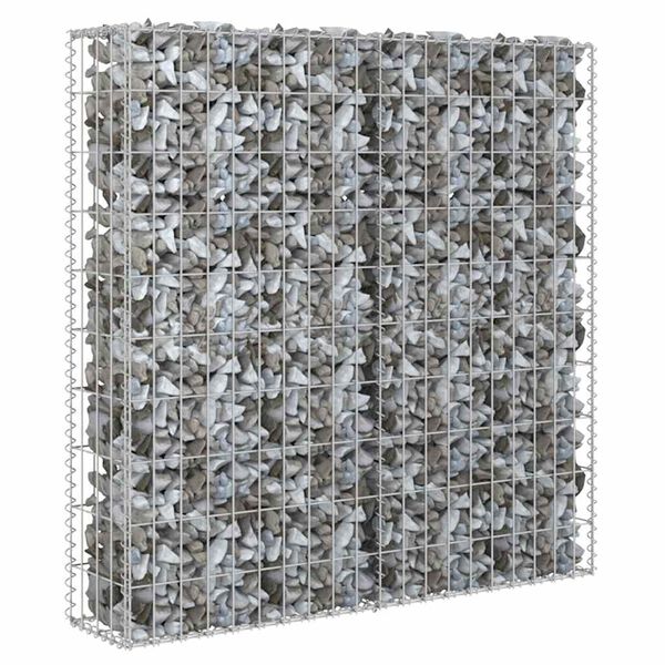 vidaXL Gabion med deksler galvanisert st&aring;l 80x20x100 cm